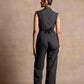 Lapel Collar V Neck Jumpsuit - Serrè Studios