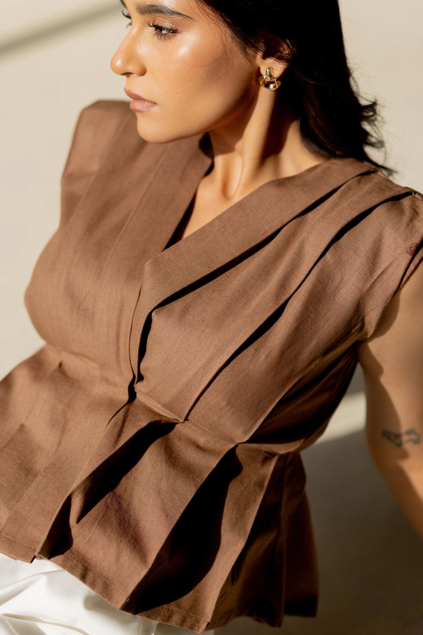 Sculpted Peplum Top - Serrè Studios